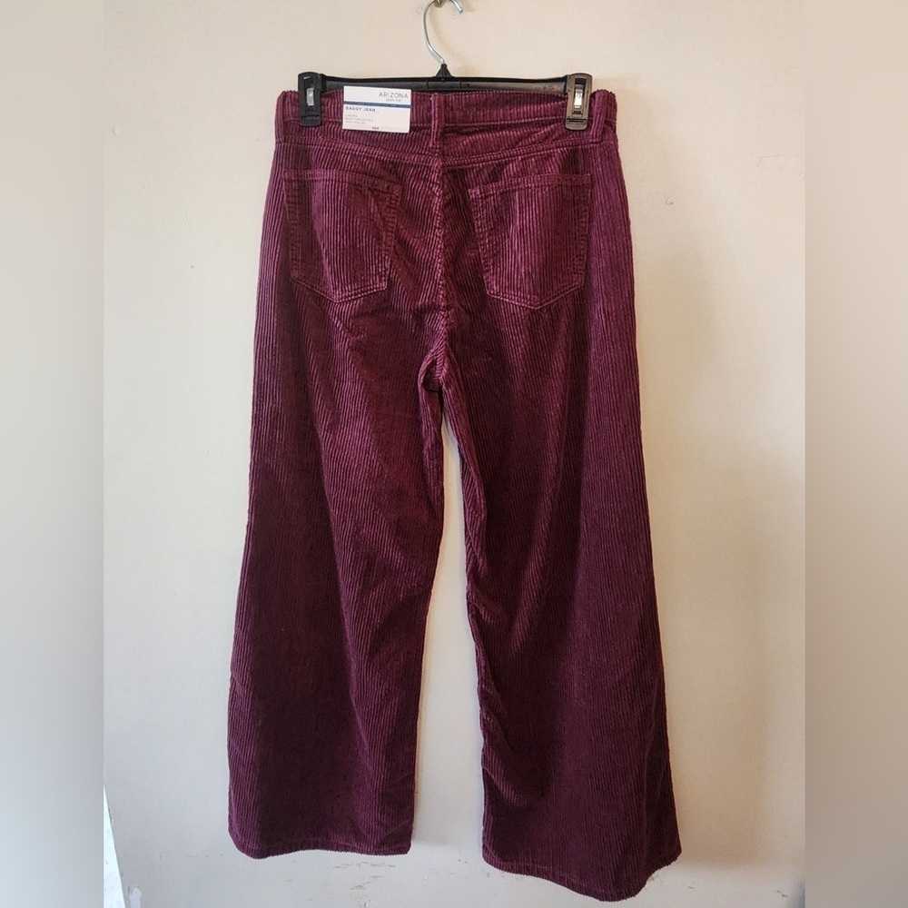 Arizona baggy Corduroy Pants Womens Mid Rise Zip Fly purple size 11 - Picture 3 of 4